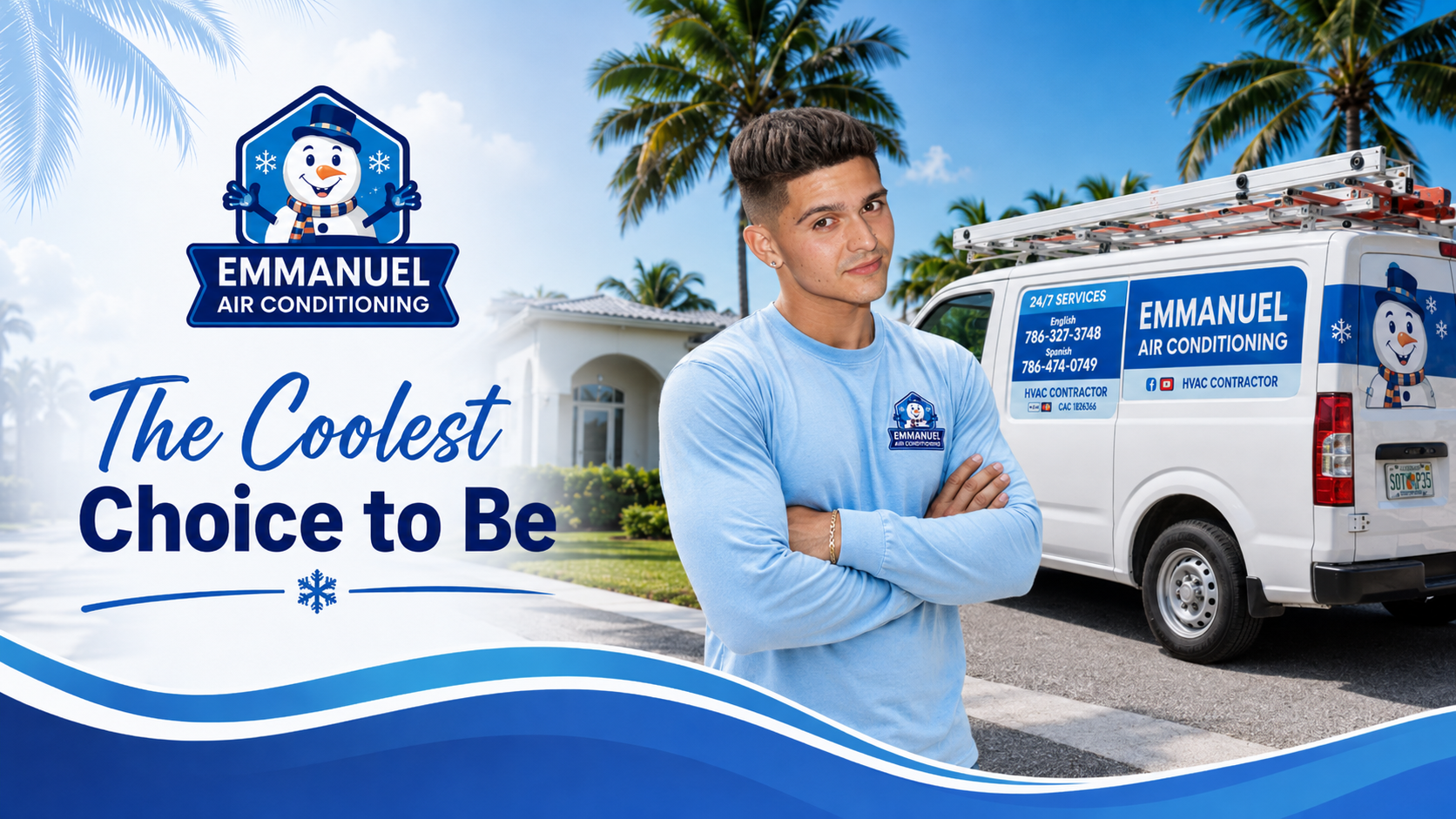 Emmanuel Air Conditioning technician available for HVAC service calls and free estimates in South Florida
